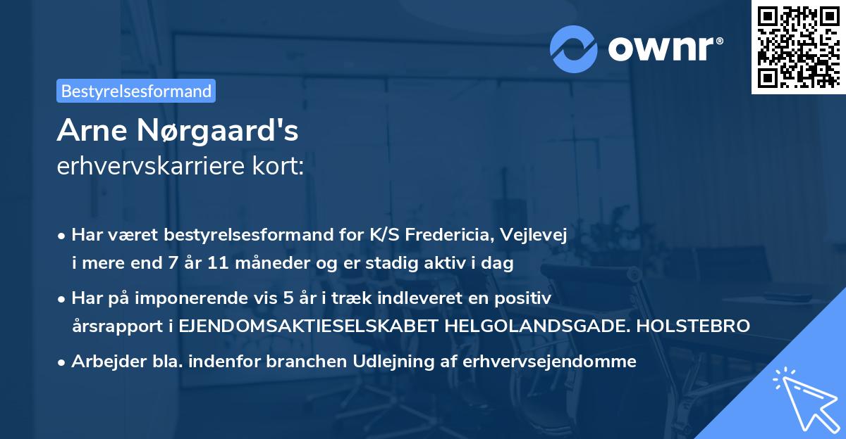 Arne Nørgaard's erhvervskarriere kort