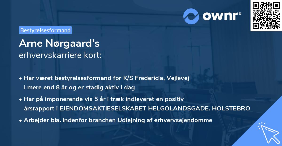 Arne Nørgaard's erhvervskarriere kort