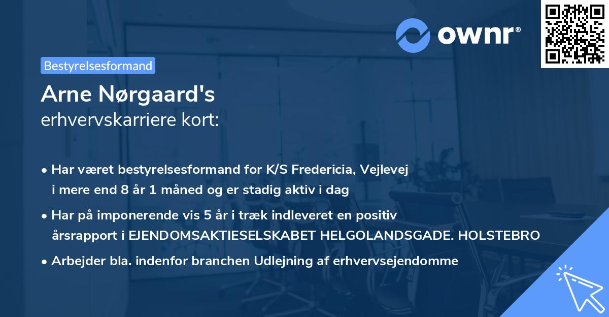 Arne Nørgaard's erhvervskarriere kort