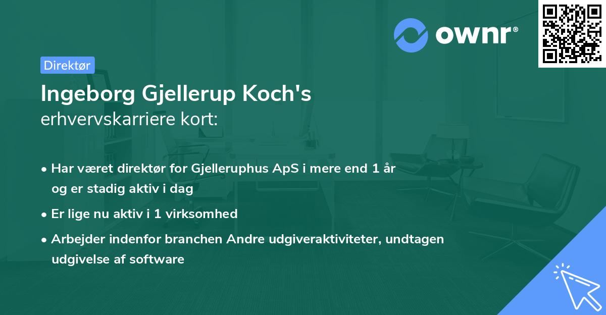 Ingeborg Gjellerup Koch's erhvervskarriere kort