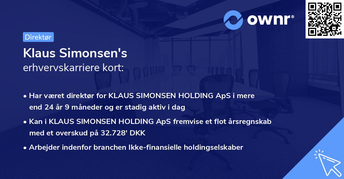 Klaus Simonsen's erhvervskarriere kort