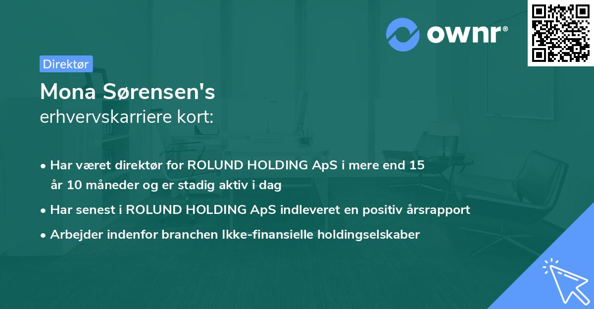 Mona Sørensen's erhvervskarriere kort