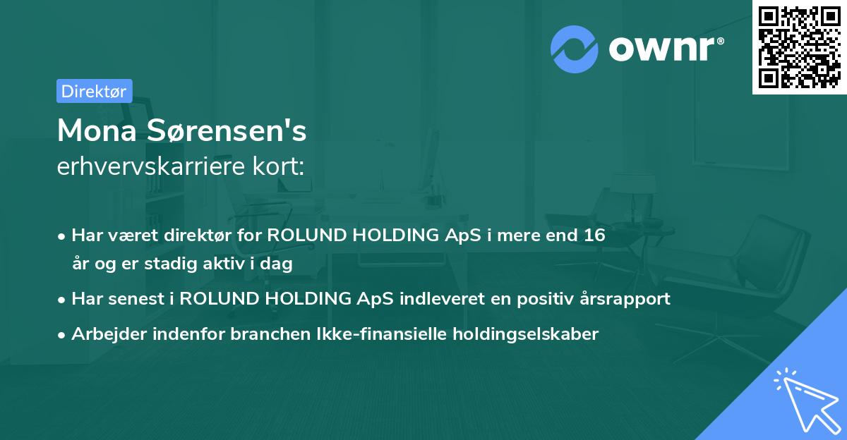Mona Sørensen's erhvervskarriere kort