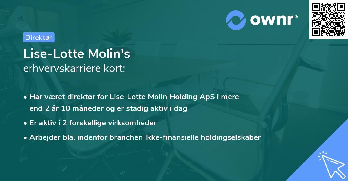 Lise-Lotte Molin's erhvervskarriere kort