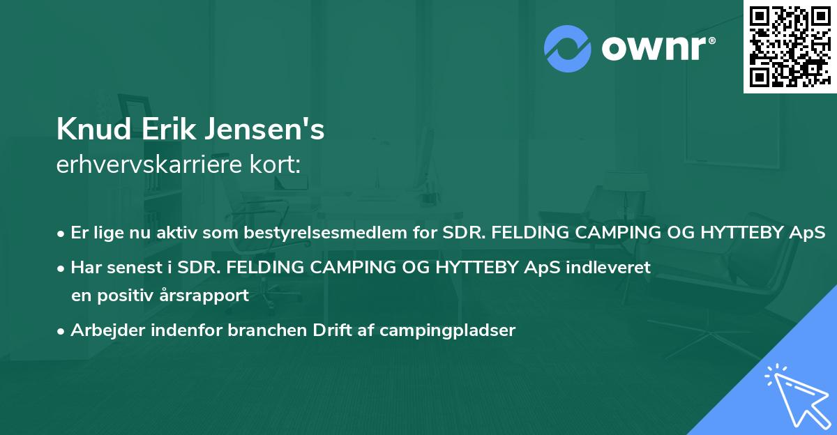 Knud Erik Jensen's erhvervskarriere kort