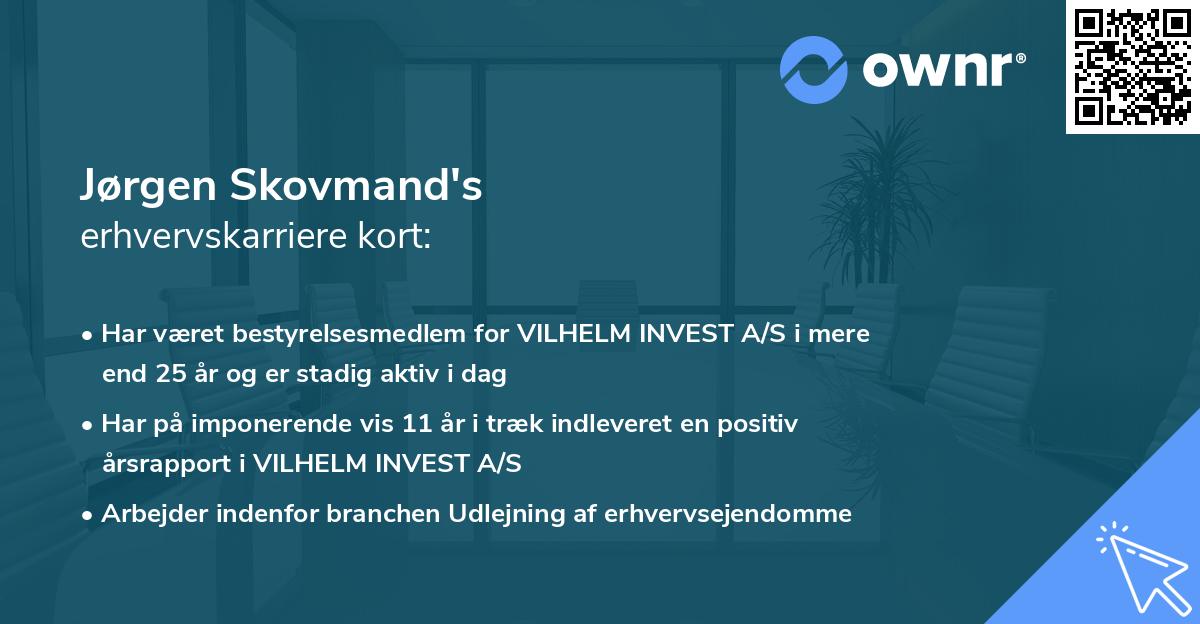 Jørgen Skovmand's erhvervskarriere kort