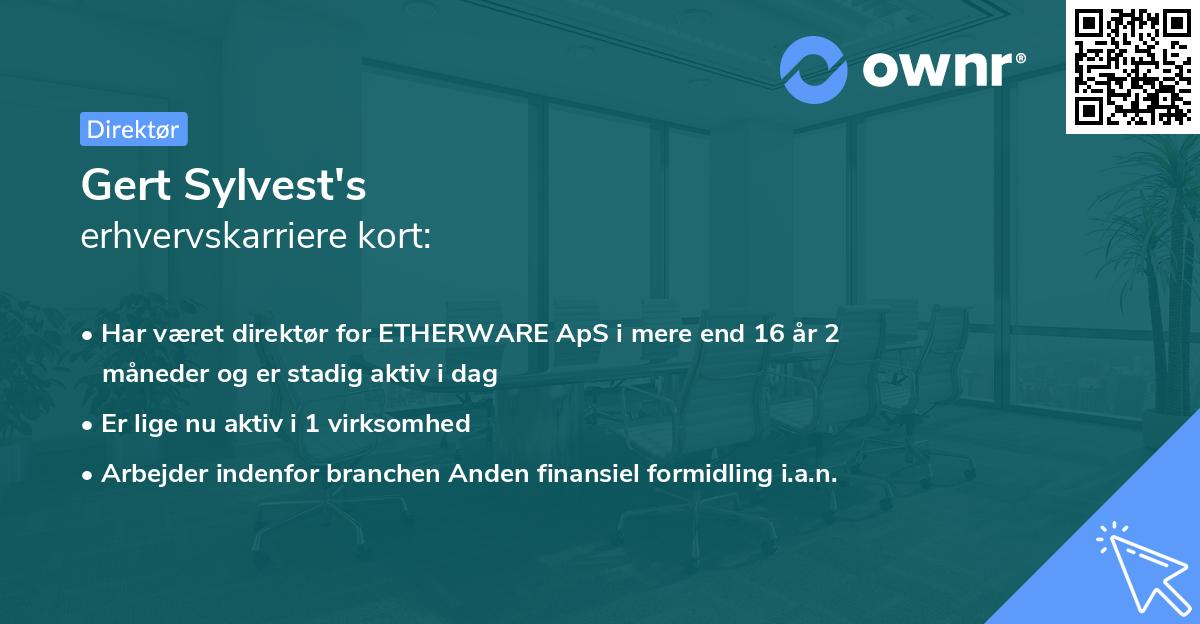 Gert Sylvest's erhvervskarriere kort