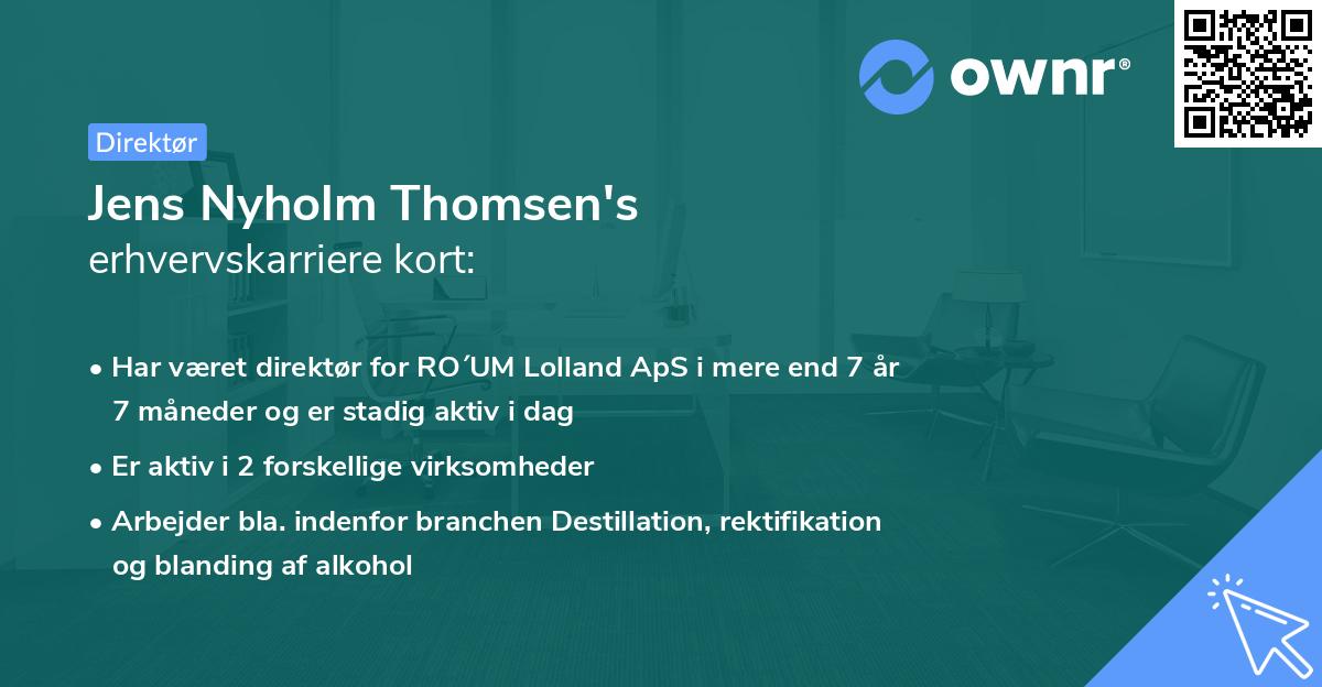 Jens Nyholm Thomsen's erhvervskarriere kort