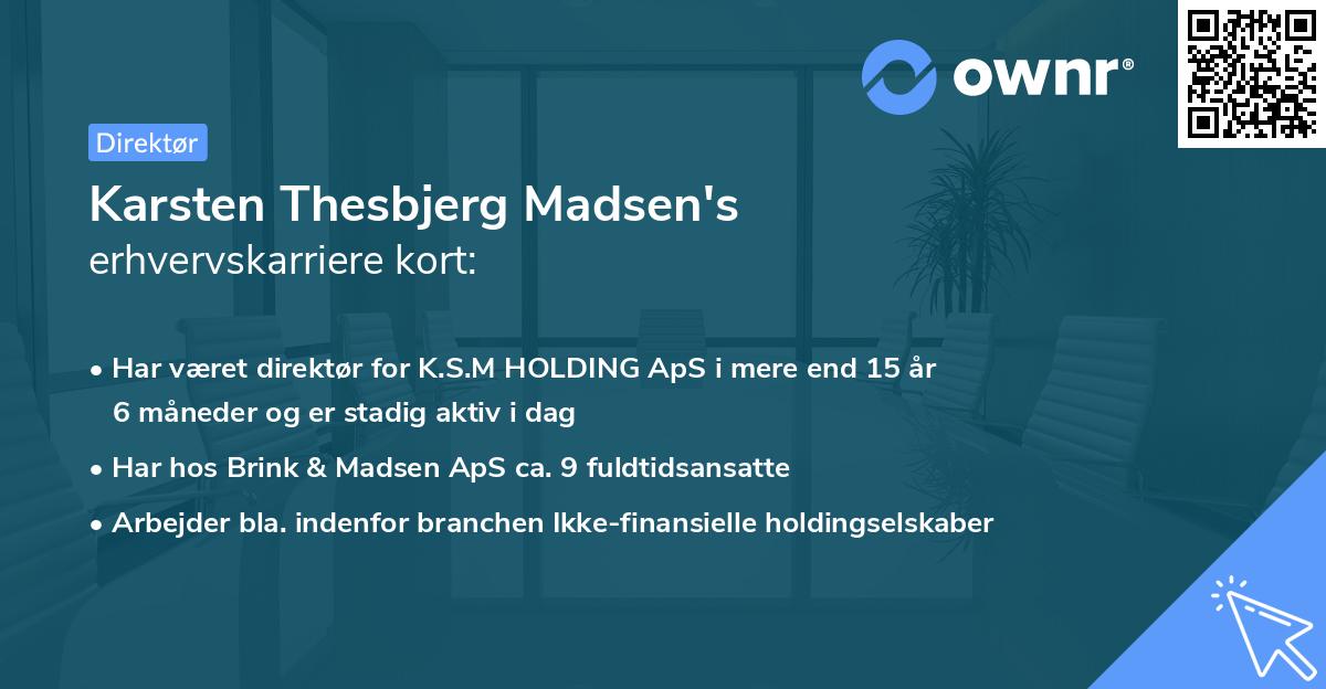 Karsten Thesbjerg Madsen's erhvervskarriere kort