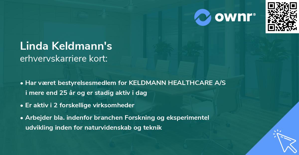 Linda Keldmann's erhvervskarriere kort
