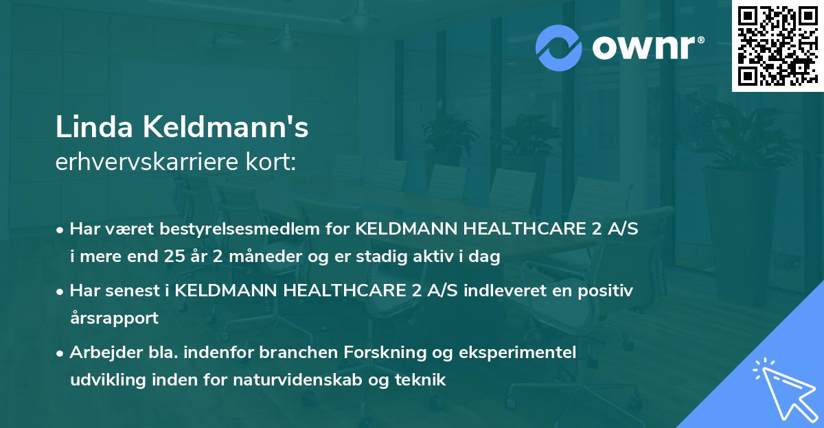 Linda Keldmann's erhvervskarriere kort