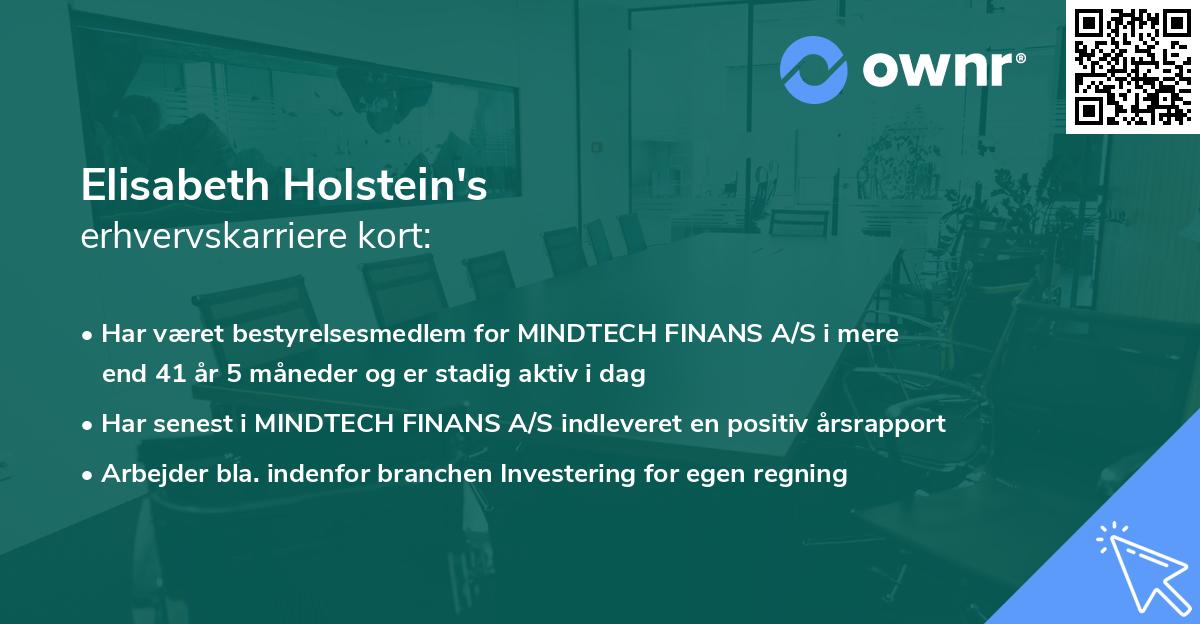 Elisabeth Holstein's erhvervskarriere kort