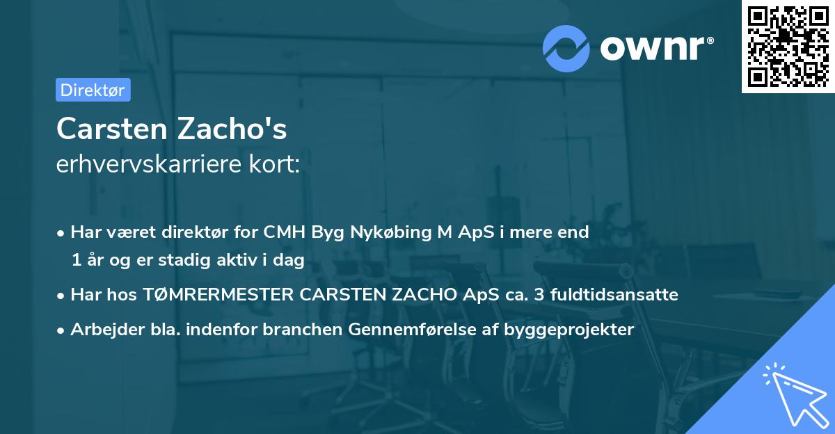 Carsten Zacho's erhvervskarriere kort