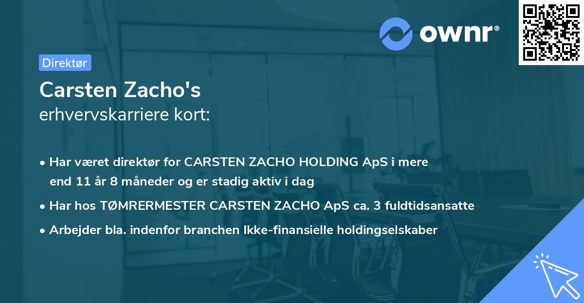 Carsten Zacho's erhvervskarriere kort