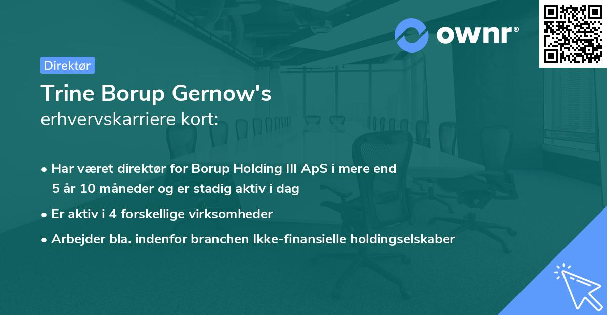 Trine Borup Gernow's erhvervskarriere kort