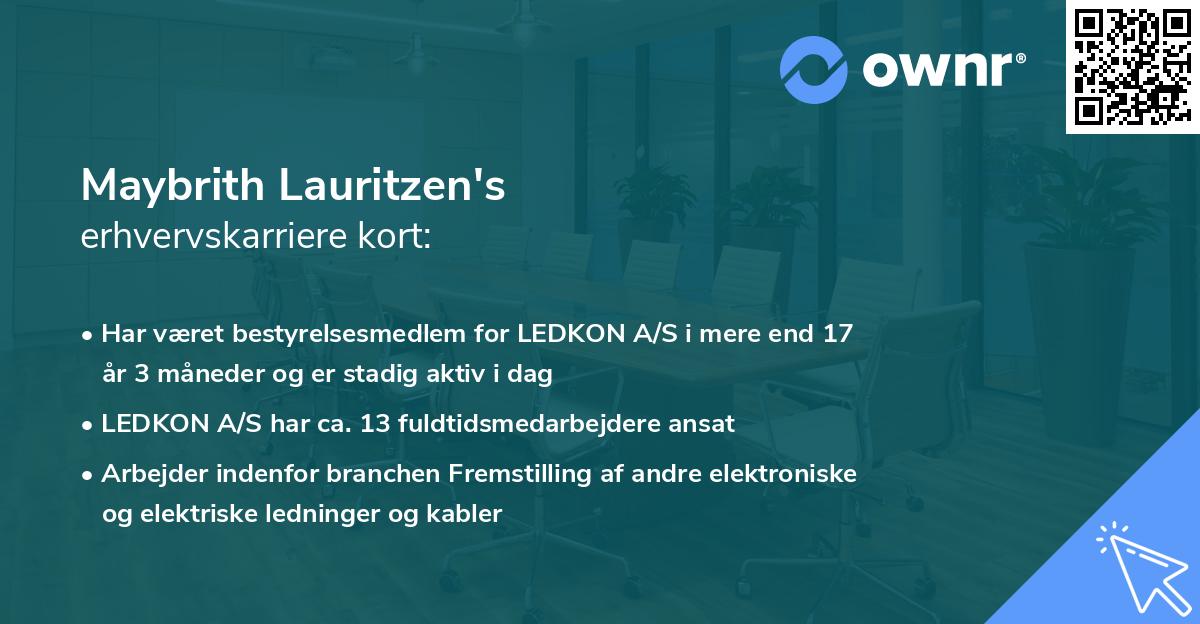 Maybrith Lauritzen's erhvervskarriere kort