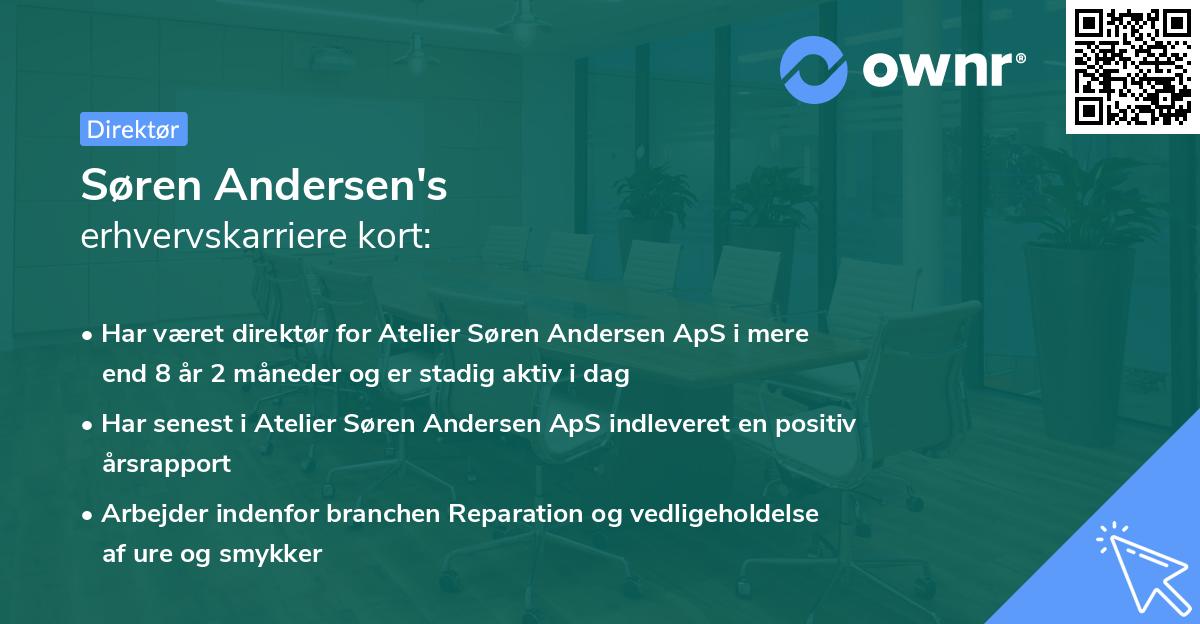 Søren Andersen's erhvervskarriere kort