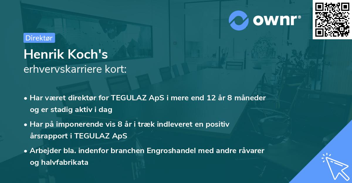 Henrik Koch's erhvervskarriere kort