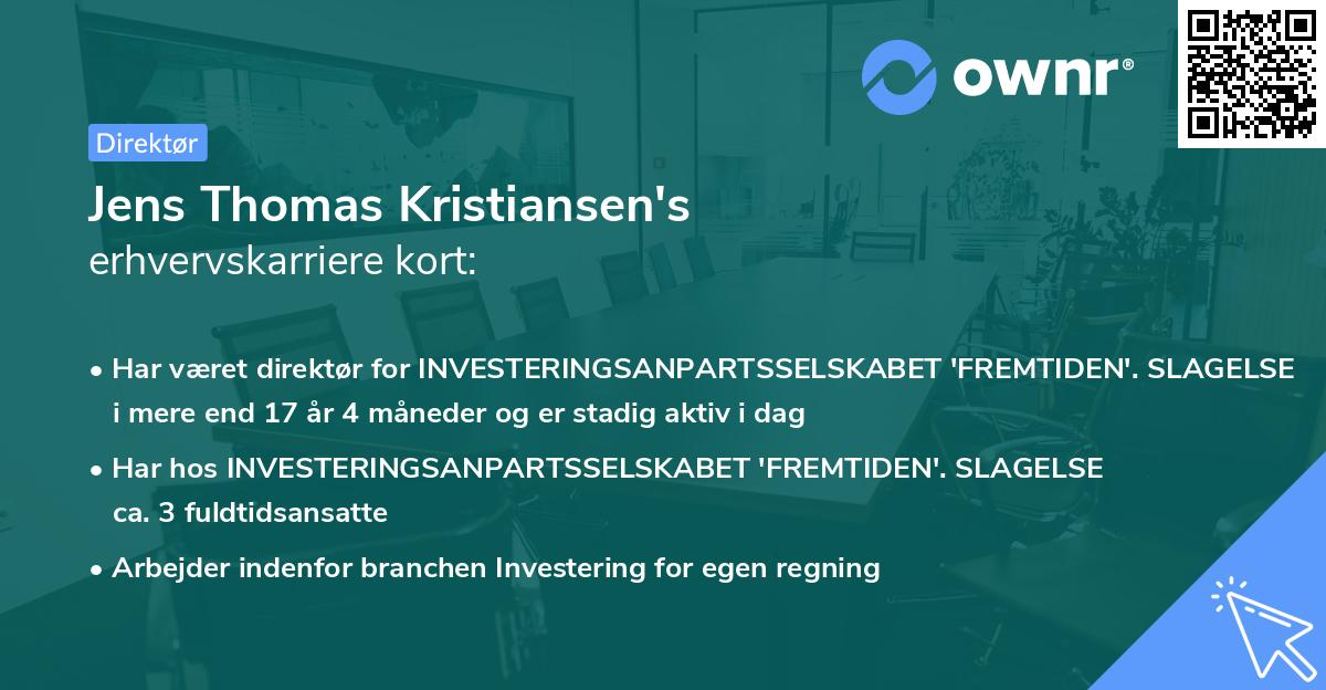Jens Thomas Kristiansen's erhvervskarriere kort