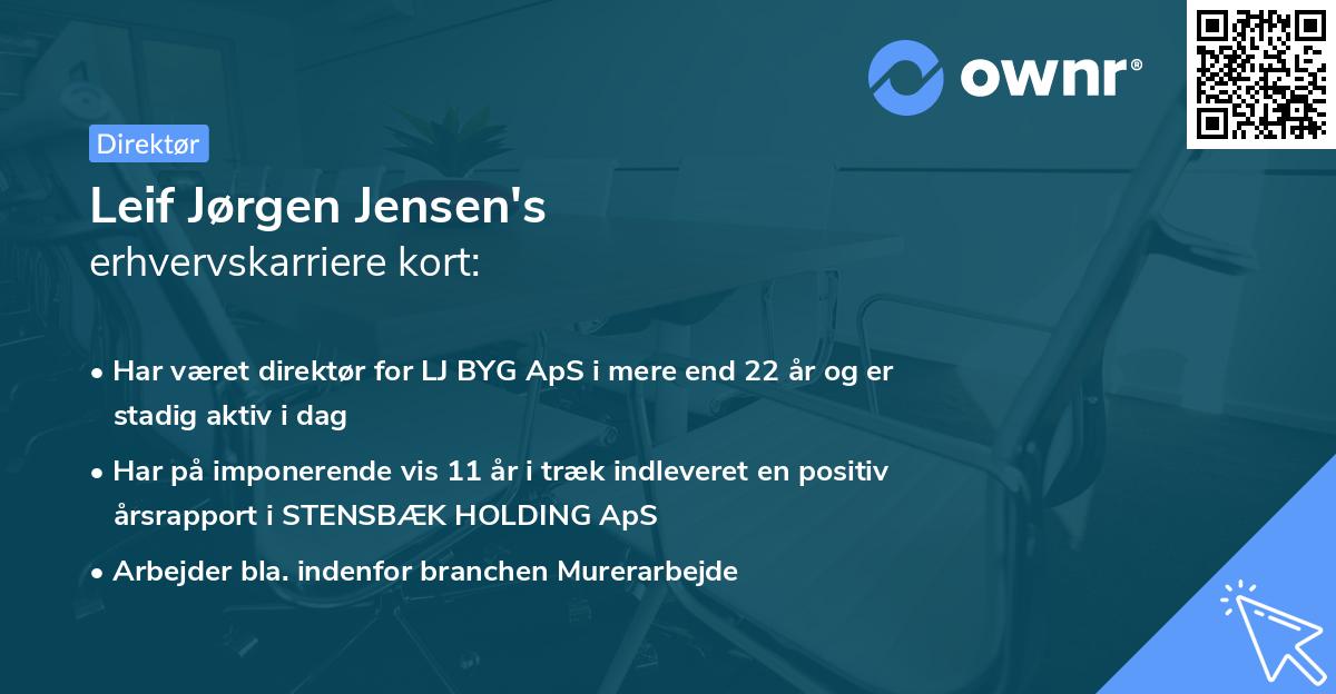 Leif Jørgen Jensen's erhvervskarriere kort