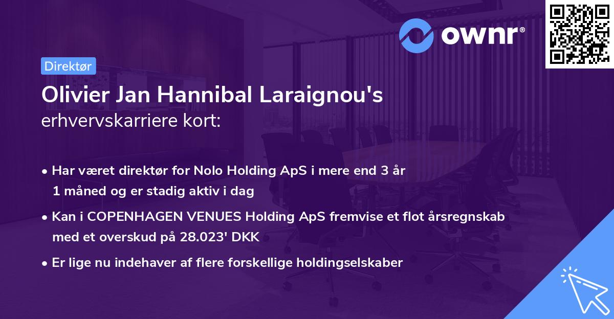 Olivier Jan Hannibal Laraignou's erhvervskarriere kort