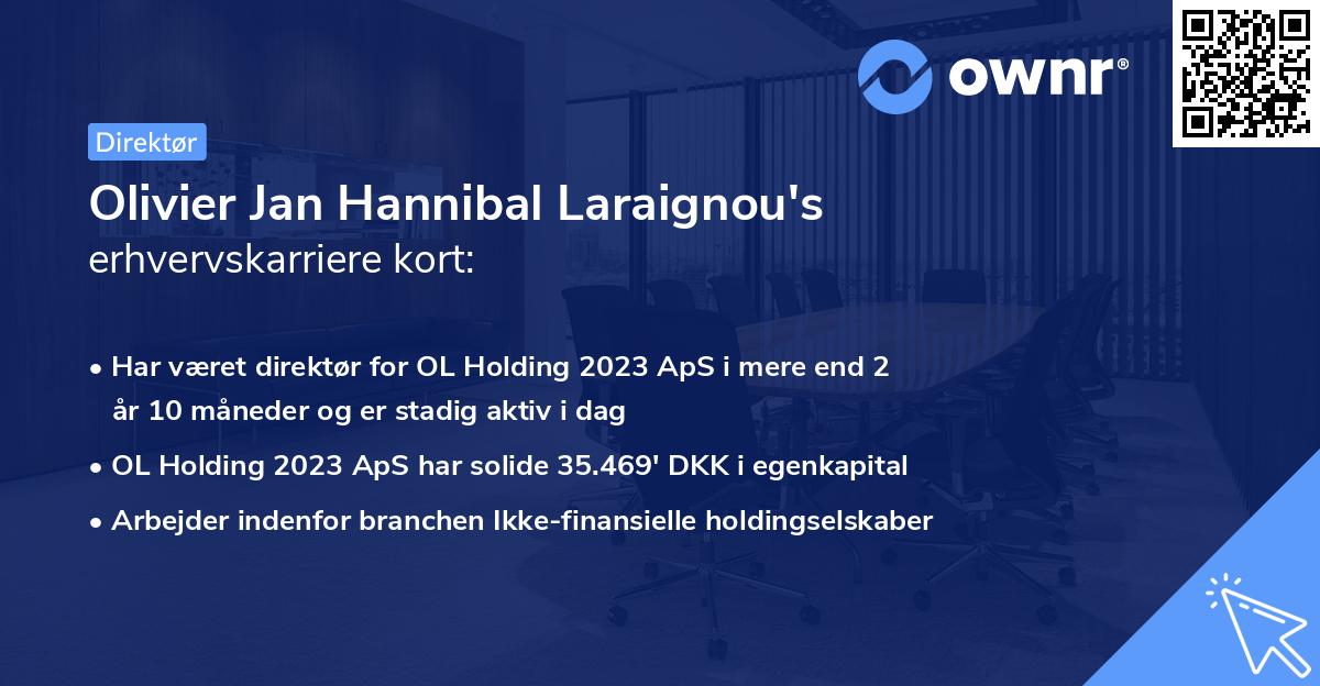 Olivier Jan Hannibal Laraignou's erhvervskarriere kort