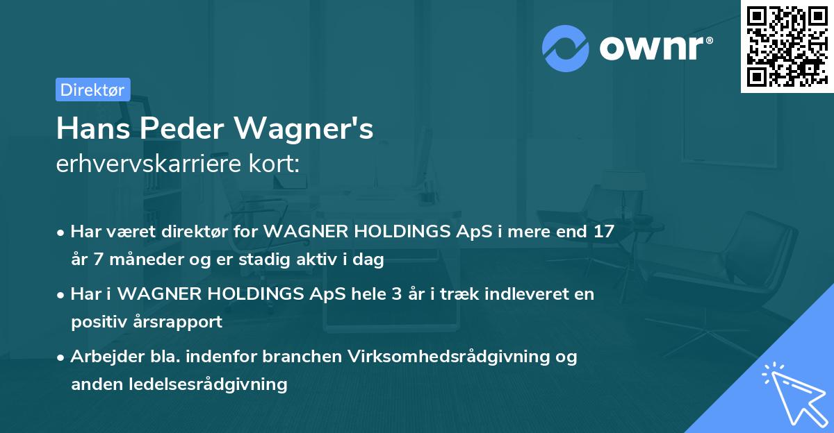 Hans Peder Wagner's erhvervskarriere kort
