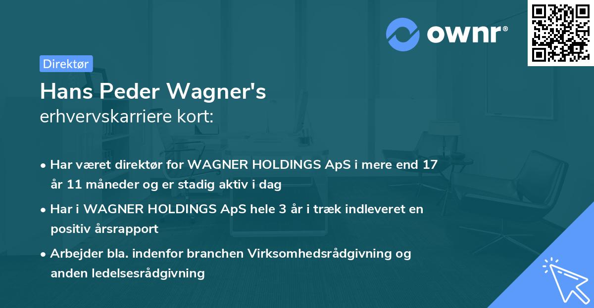 Hans Peder Wagner's erhvervskarriere kort
