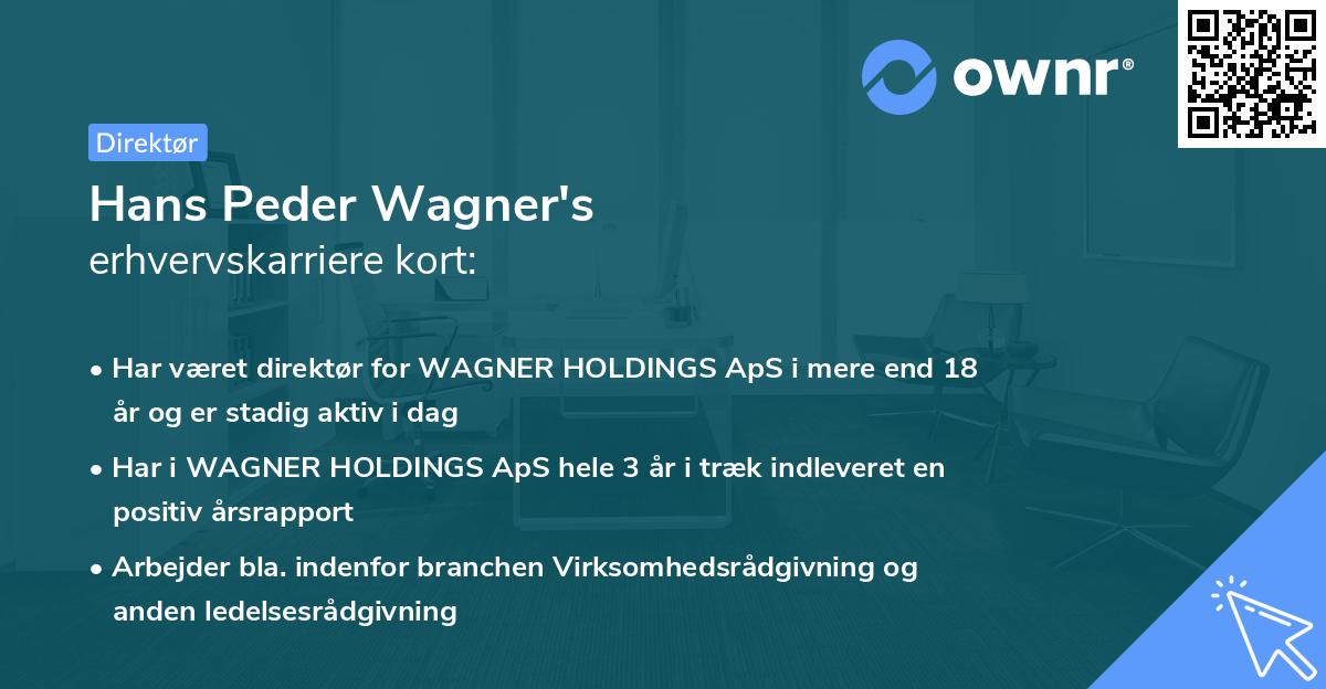 Hans Peder Wagner's erhvervskarriere kort