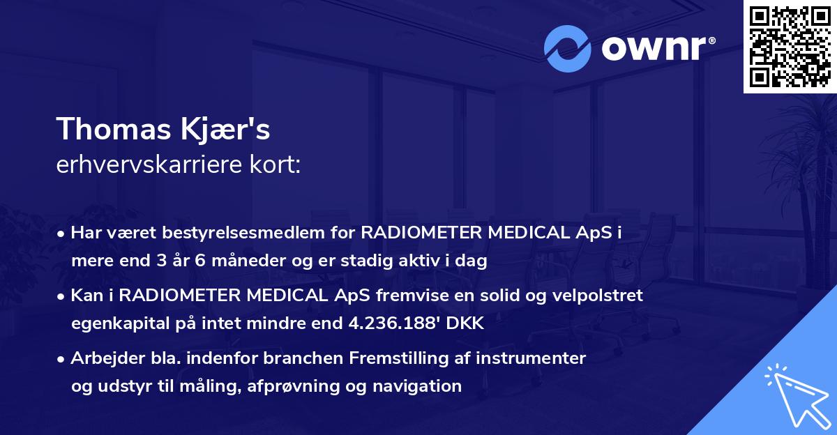 Thomas Kjær's erhvervskarriere kort