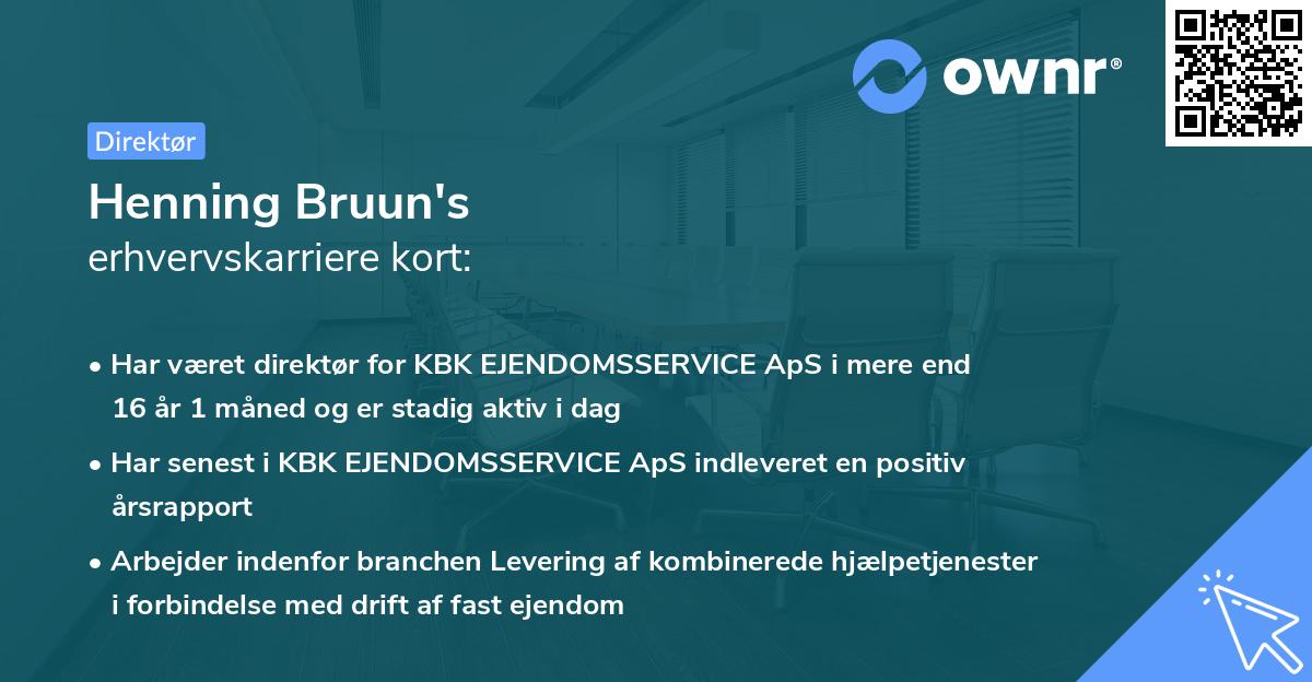 Henning Bruun's erhvervskarriere kort