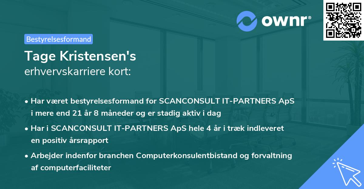 Tage Kristensen's erhvervskarriere kort