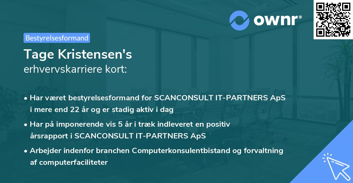 Tage Kristensen's erhvervskarriere kort