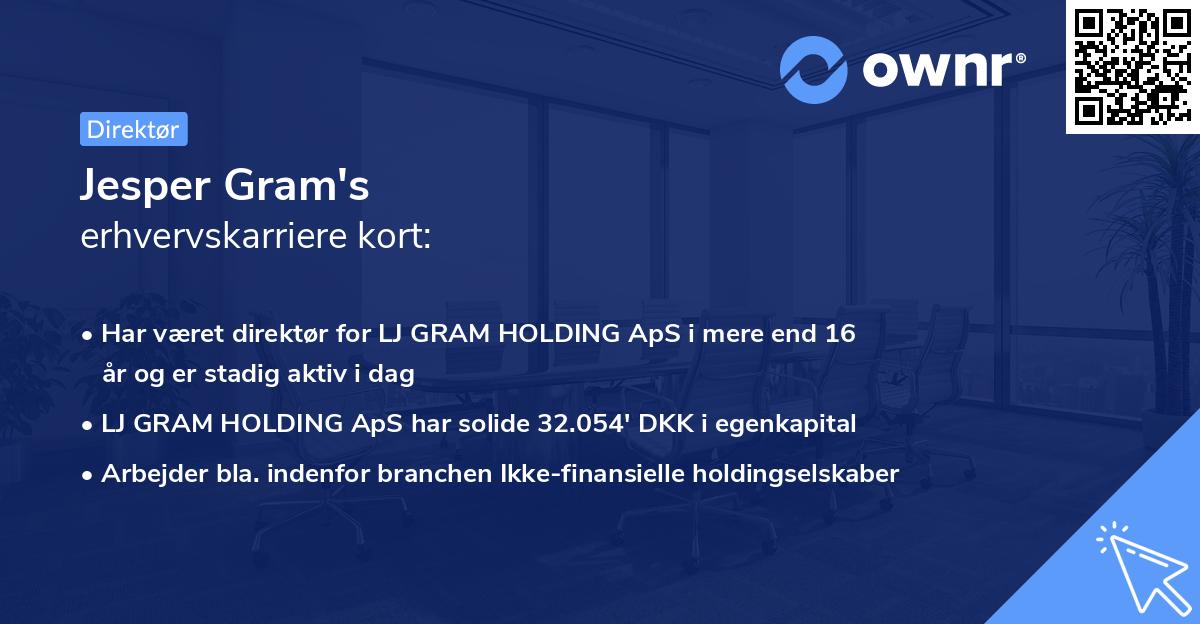 Jesper Gram's erhvervskarriere kort