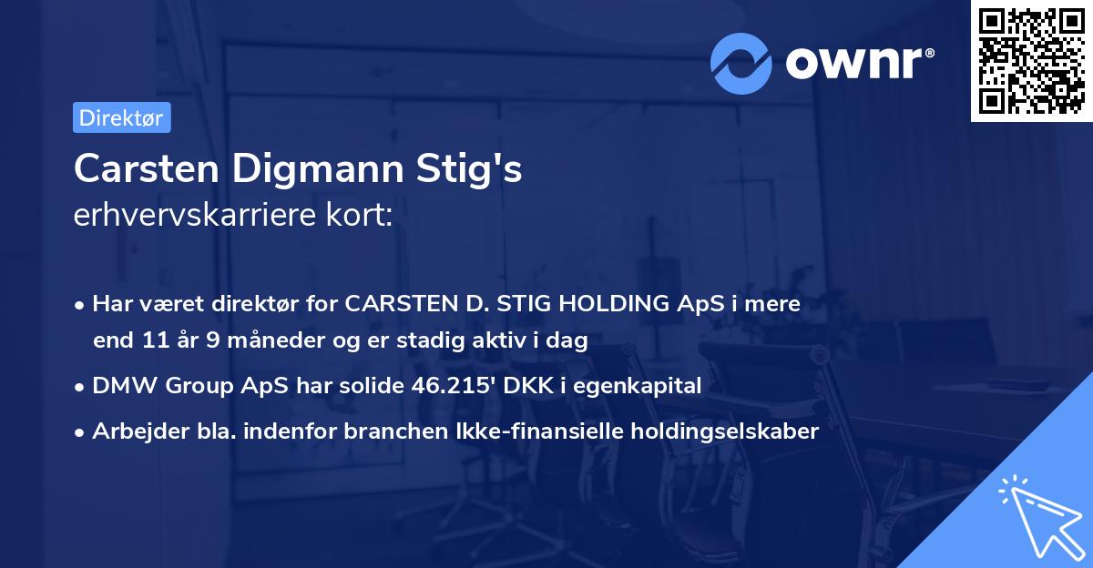 Carsten Digmann Stig's erhvervskarriere kort
