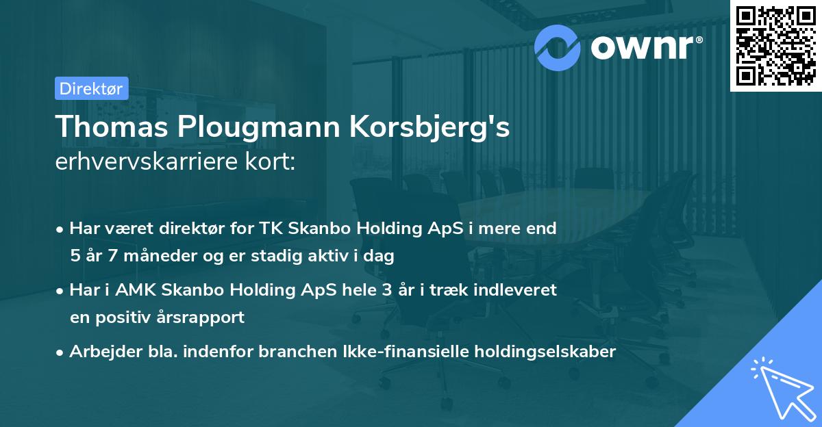 Thomas Plougmann Korsbjerg's erhvervskarriere kort
