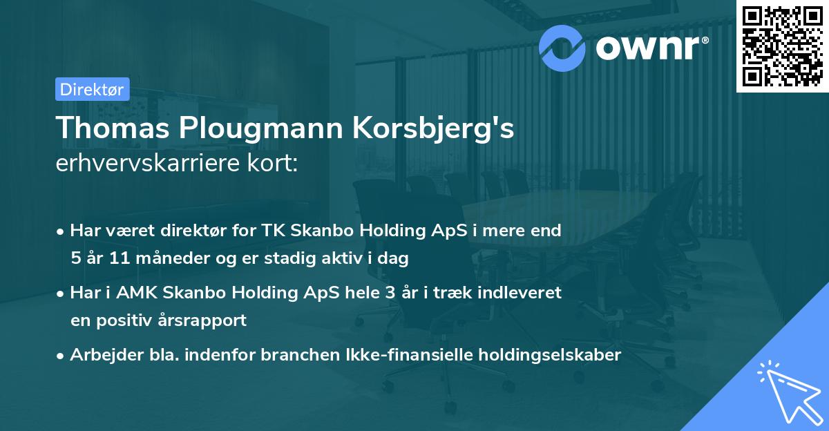 Thomas Plougmann Korsbjerg's erhvervskarriere kort