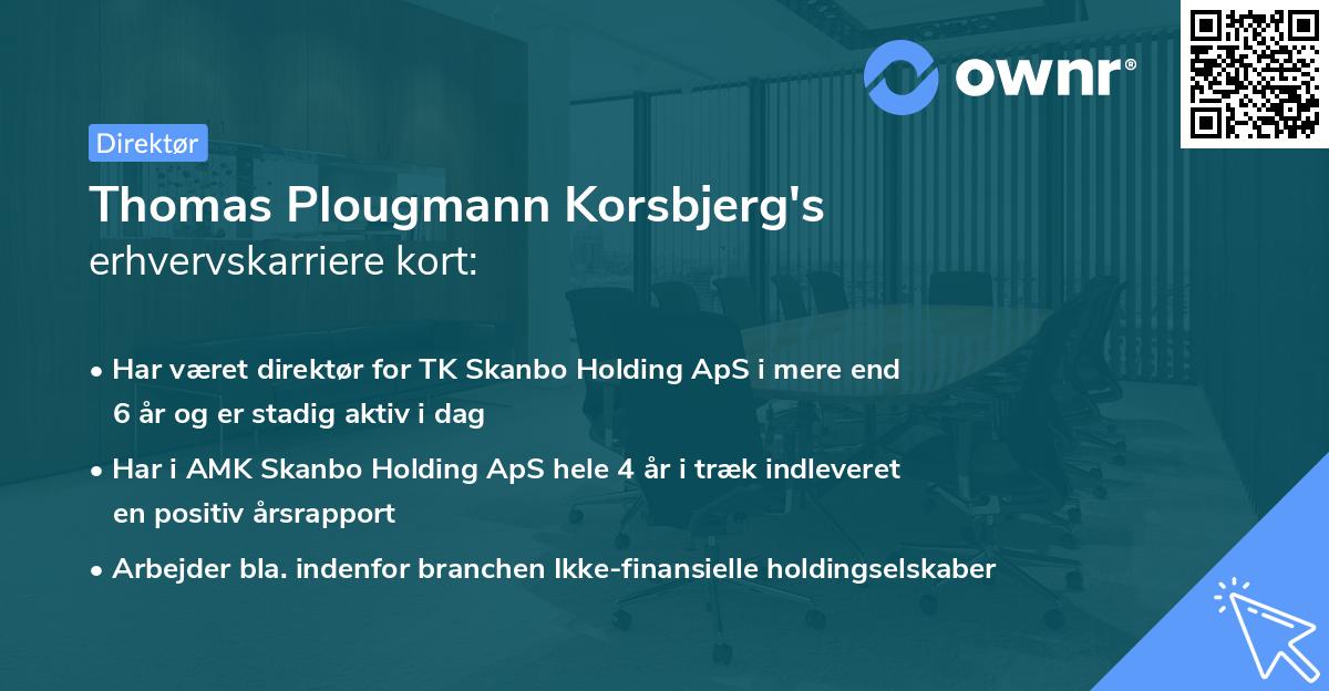 Thomas Plougmann Korsbjerg's erhvervskarriere kort