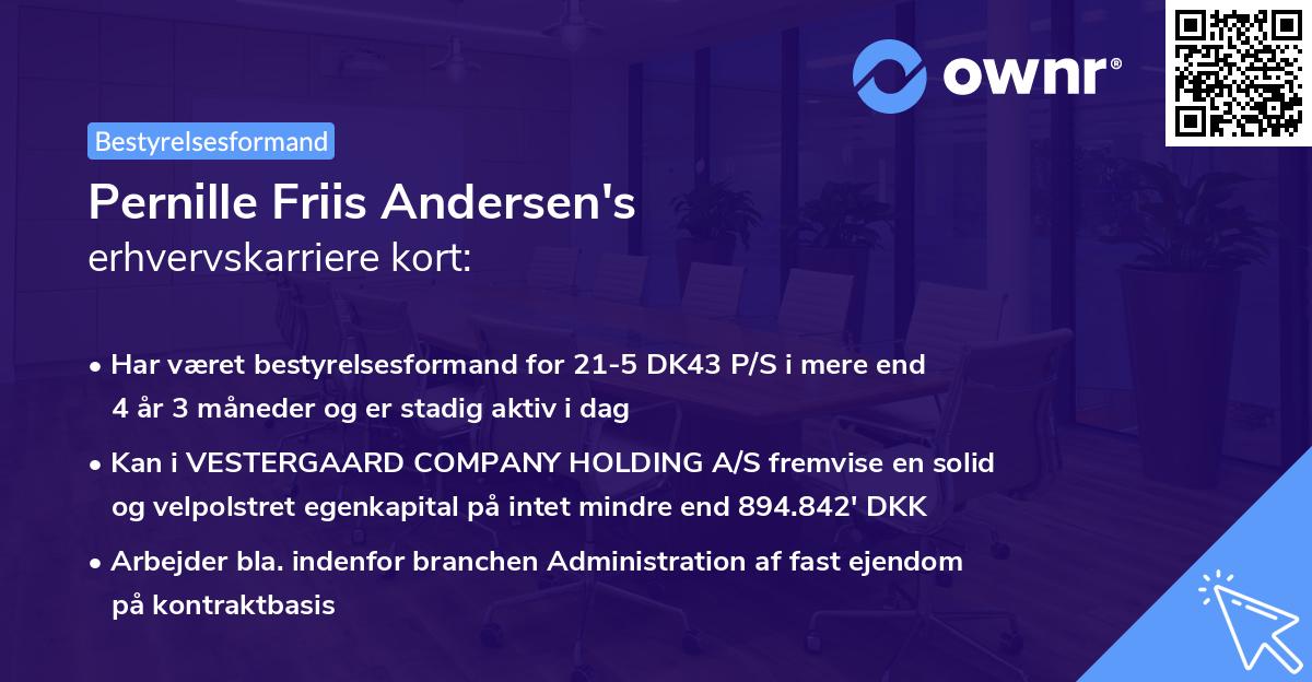 Pernille Friis Andersen's erhvervskarriere kort