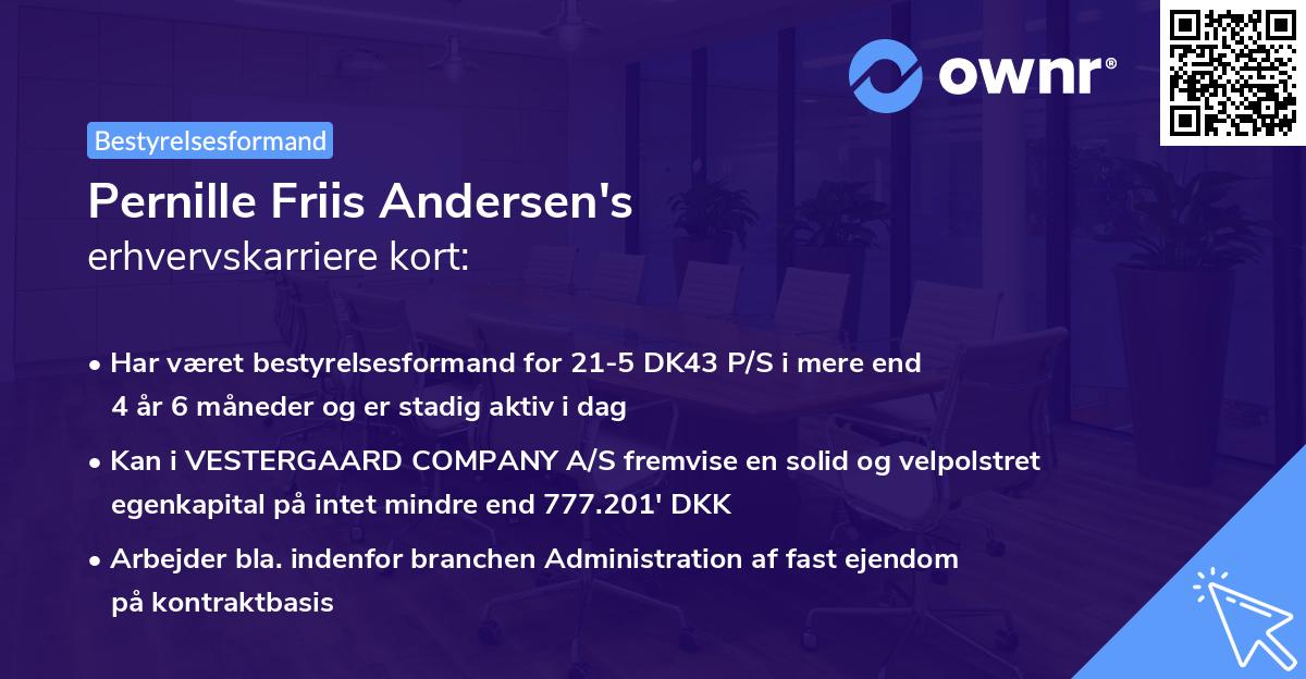Pernille Friis Andersen's erhvervskarriere kort