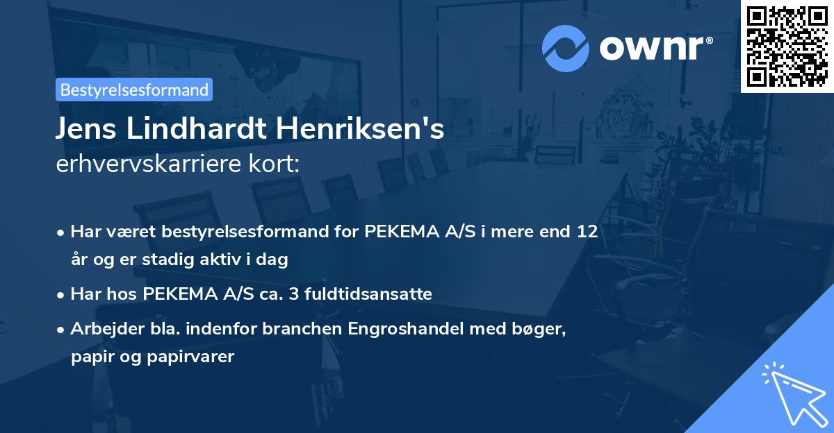 Jens Lindhardt Henriksen's erhvervskarriere kort