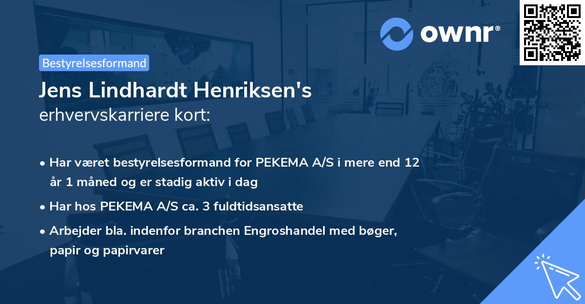Jens Lindhardt Henriksen's erhvervskarriere kort