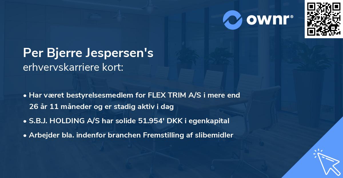 Per Bjerre Jespersen's erhvervskarriere kort