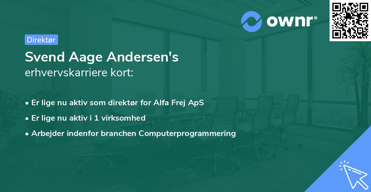 Svend Aage Andersen's erhvervskarriere kort