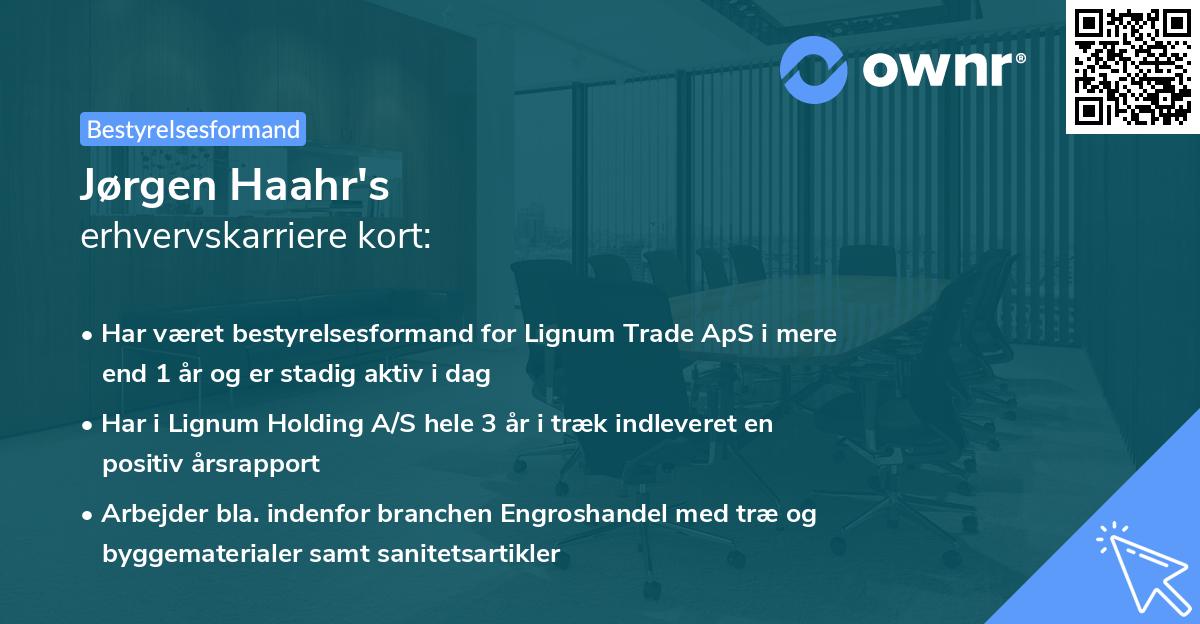 Jørgen Haahr's erhvervskarriere kort