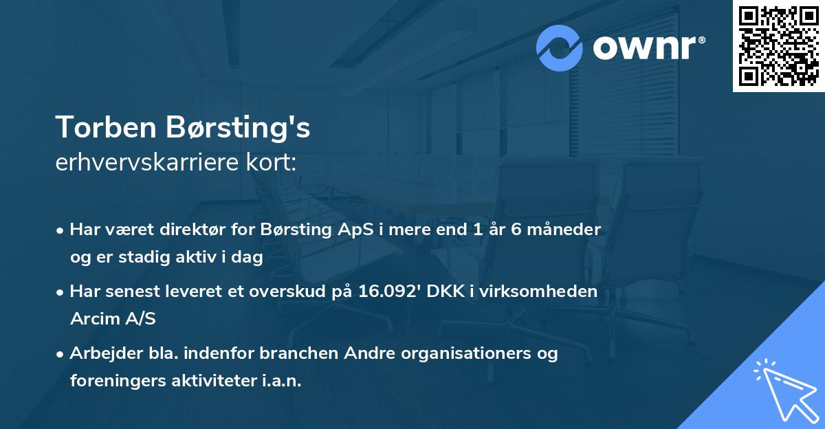 Torben Børsting's erhvervskarriere kort