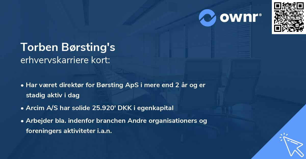 Torben Børsting's erhvervskarriere kort