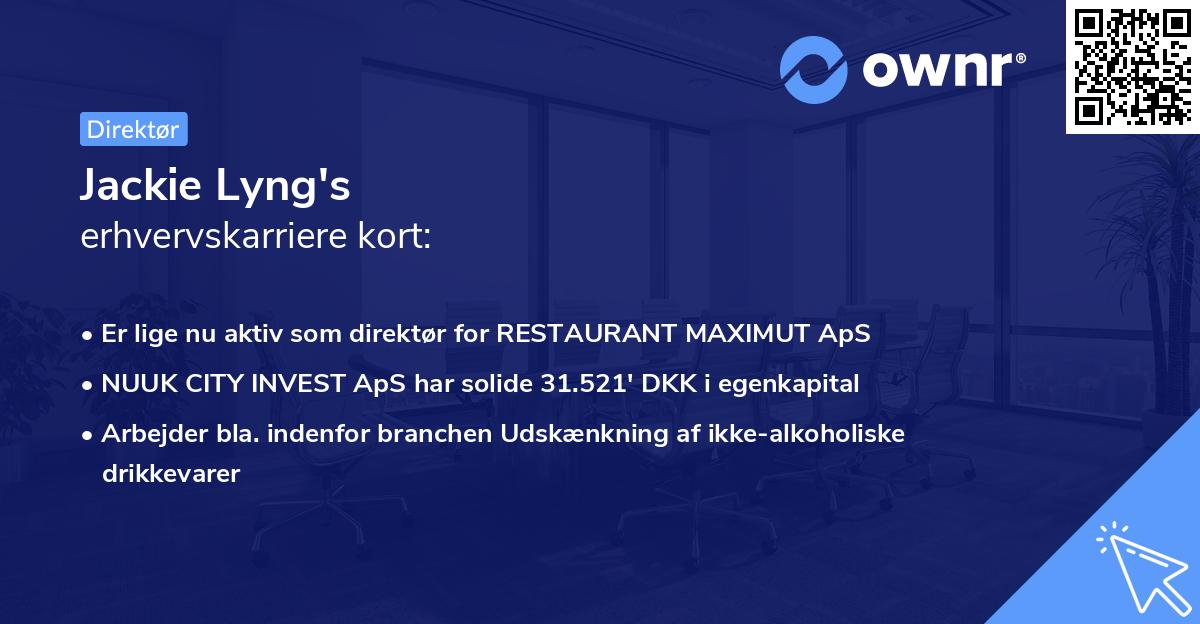 Jackie Lyng's erhvervskarriere kort