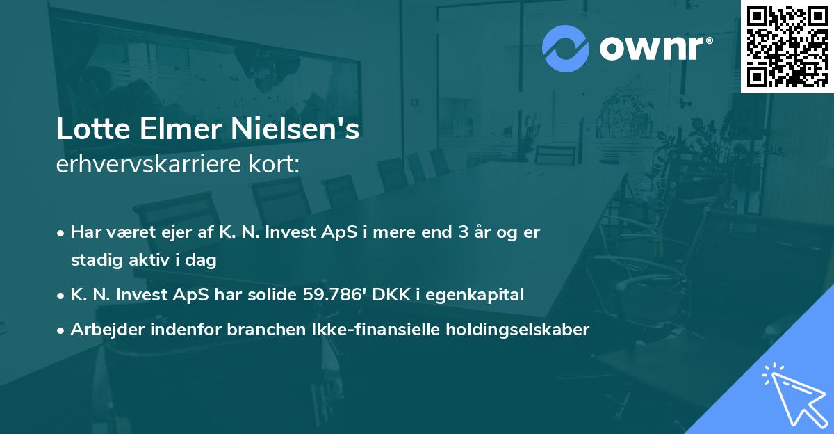 Lotte Elmer Nielsen's erhvervskarriere kort