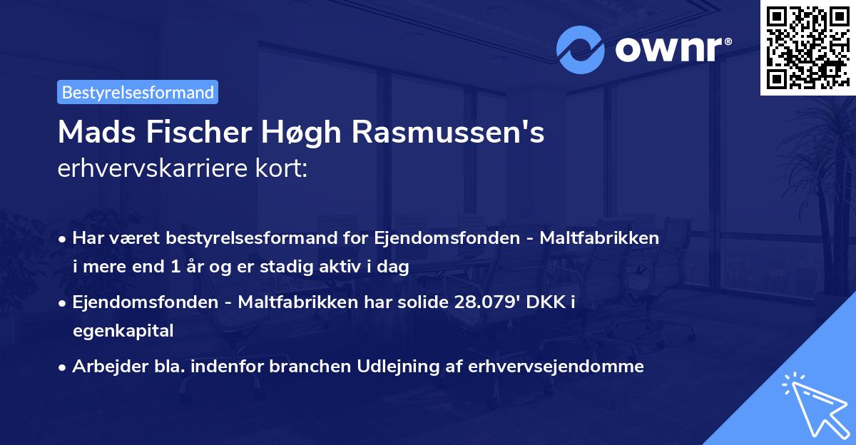 Mads Fischer Høgh Rasmussen's erhvervskarriere kort